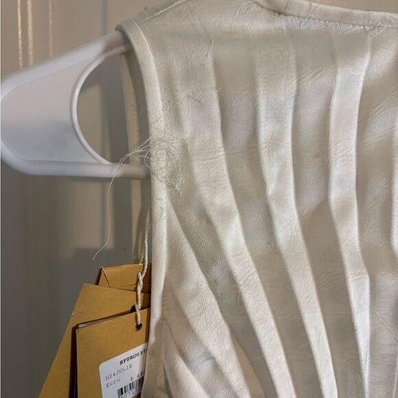 Sandro white Jolie Pleated Midi Dress NWT size 40/ us 8 - Picture 11 of 11